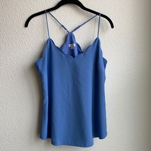 ✨j crew blue scalloped tank top✨